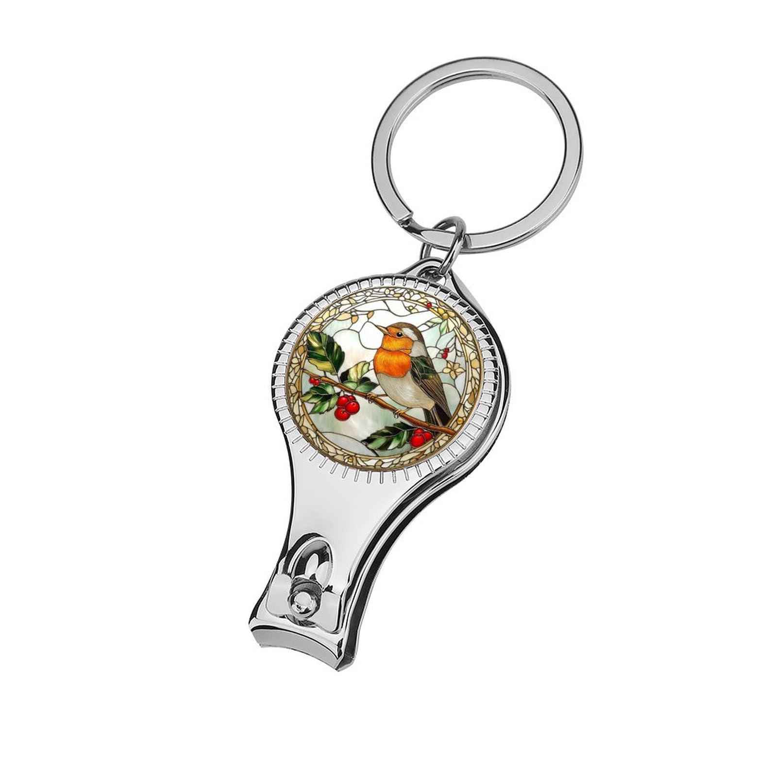 Stained Glass Bird on Branch Nail Clippers Toenail Clipper Cutters Professional Nail Trimmer Nail Cuticle Cutter for Women Men