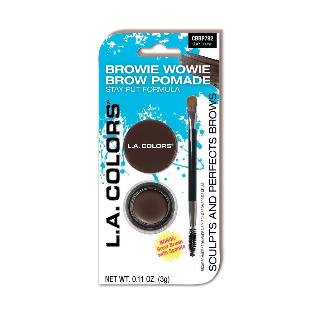 L.A. COLORS Browie Wowie Brow Pomade (carded), Dark Brown CBBP782A 0.28 Oz