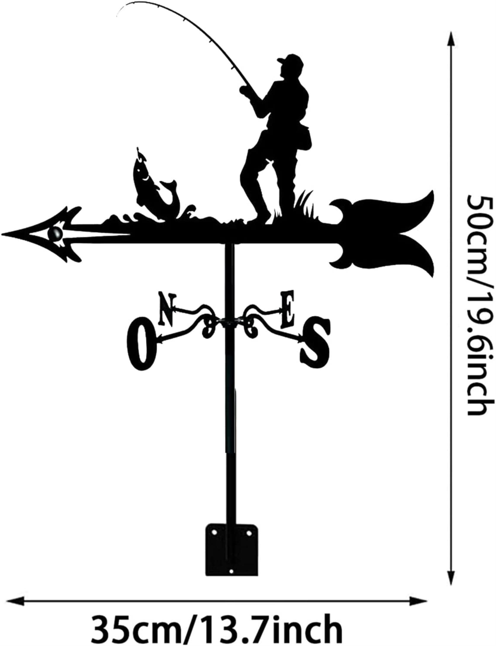 Girouette de jardin avec piquet et kit d'indicateur de direction du vent de fixation murale - Support en métal - Style 5