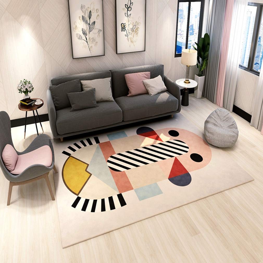 Buy MOXIC Soft Abstract Art Living Room Area Rugs Rectangular Children Crawling Bedroom Rug Fleece Anti-Slip Carpets Nordic Modern Home Decor Mats Indoor Outdoor Runners Nursery 5' X 6' — BookShops.in