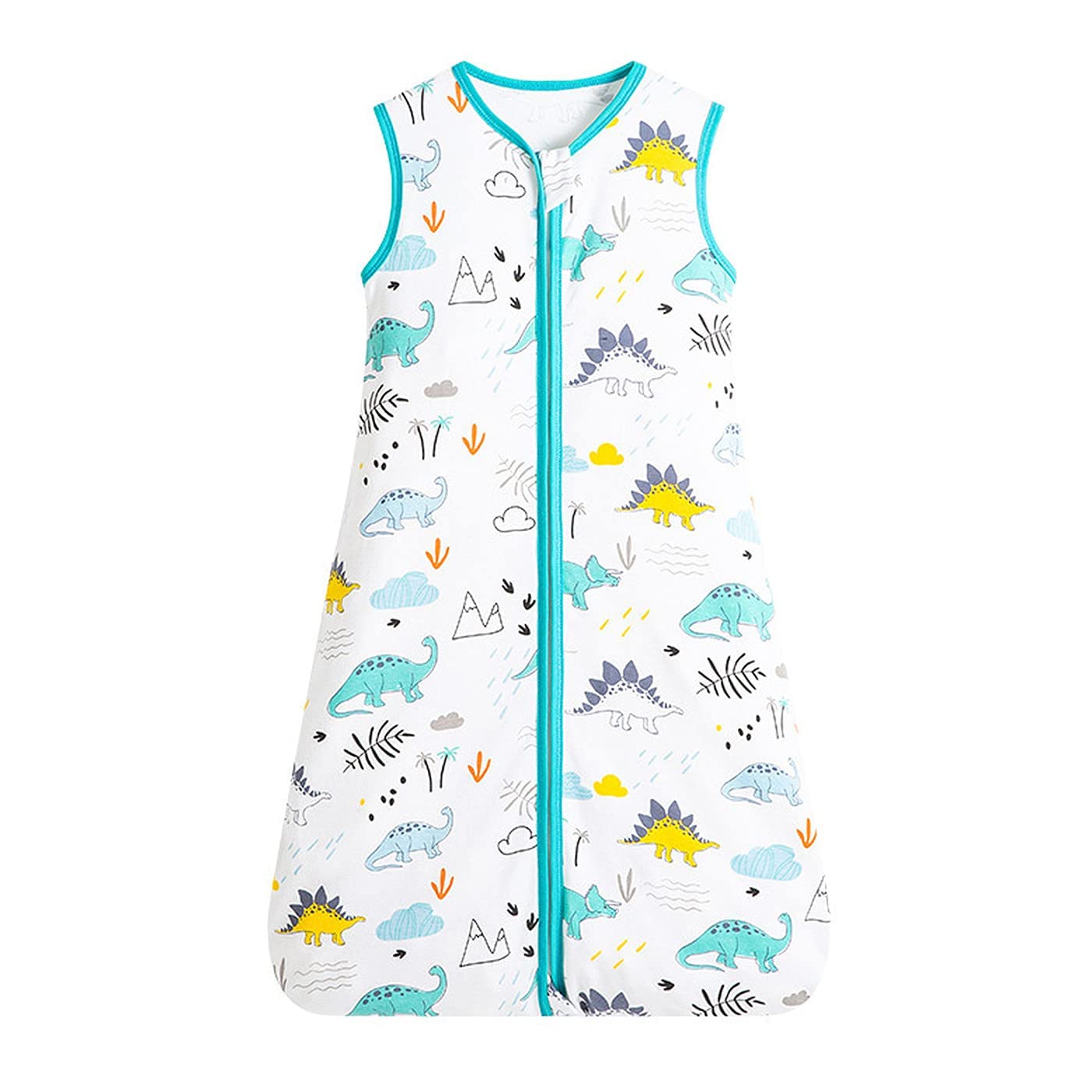 ZIGJOY 0.5 Tog Baby Sleeping Bag 100% Cotton Baby Wearable Blanket Toddler Sleep Sack Summer Sleeping Bags 12-24 Months, JurassicOEKO-TEX STANDARD 100