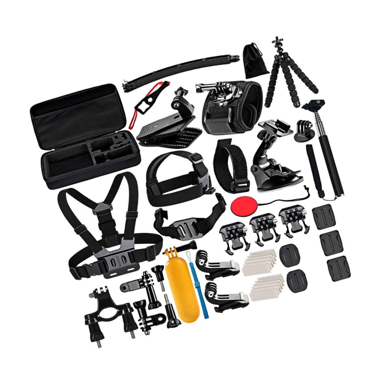 jojofuny Kit Accessoires pour Caméra Action avec Perche Flottante Trépied et Ventouse Rotative Compatible avec Hero et Caméras Action