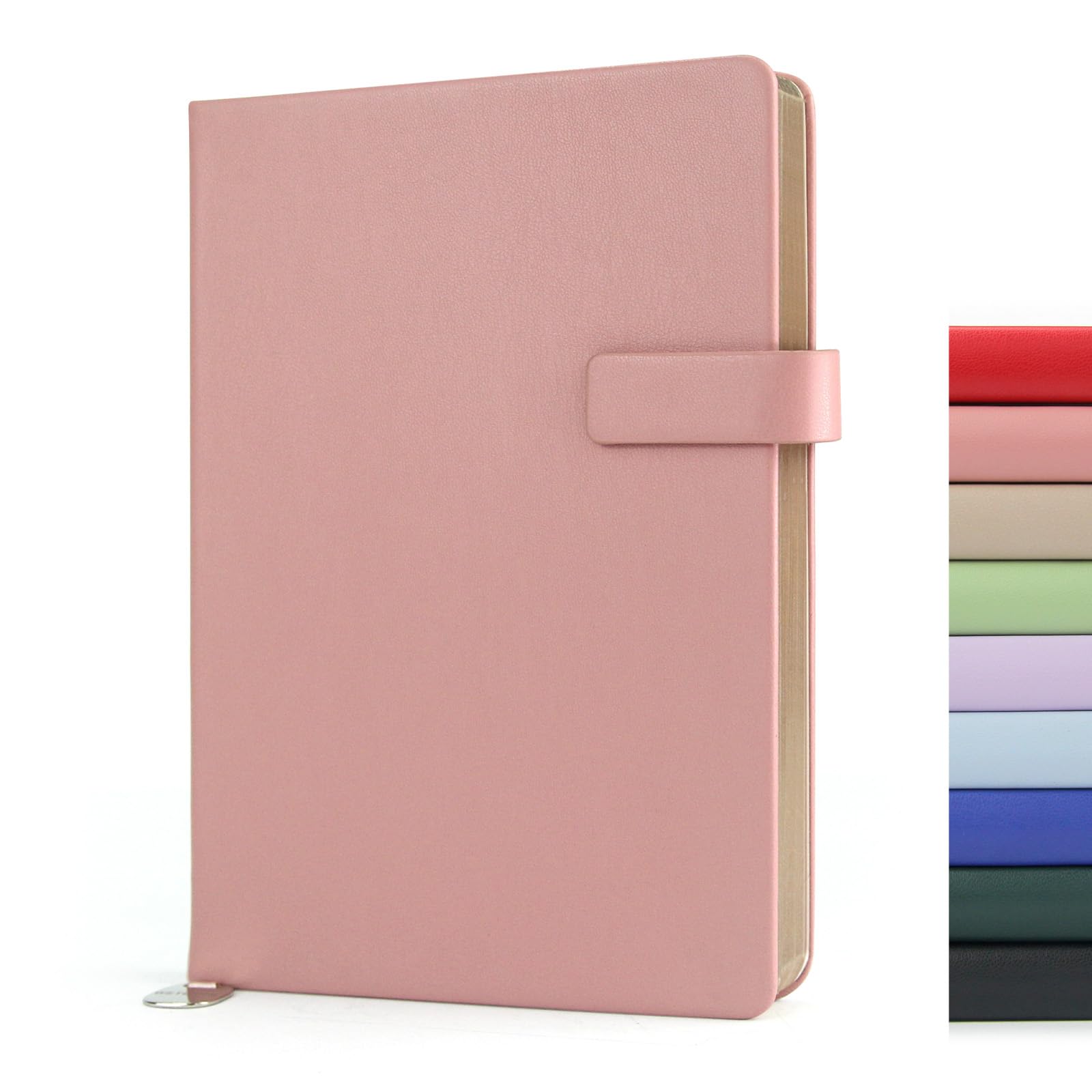 WETLOTE Hardcover Leather Journal Notebook A5 Lined 208 Pages 5x8.25 Inches Gold Edged Pages with Strap Closure Travel Work School Writing Journaling