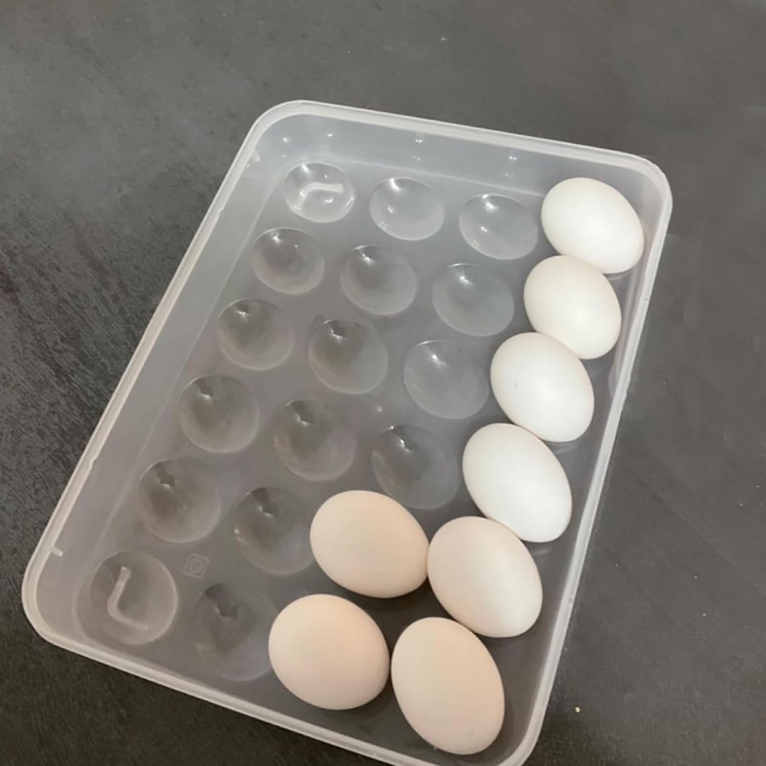 Set of 4 Deviled Egg Containers with Lid, 96 Eggs Clear Plastic Deviled Egg Tray Carrier, Stackable Clear Storage Eggs for Refrigerator Organizer