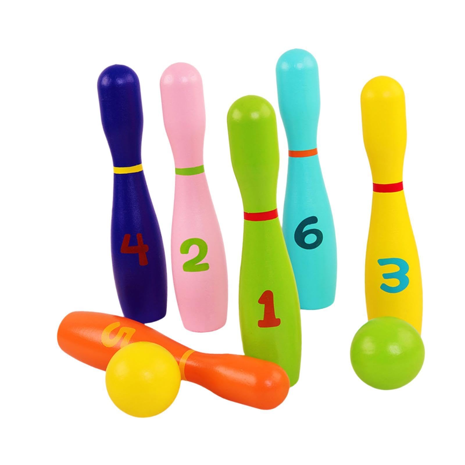 Set da Bowling per Bambini, Set da Bowling in Legno per Lo Sviluppo Precoce, Gioco di attività al Chiuso, Ideale Come Regalo, Giocattolo per La Casa