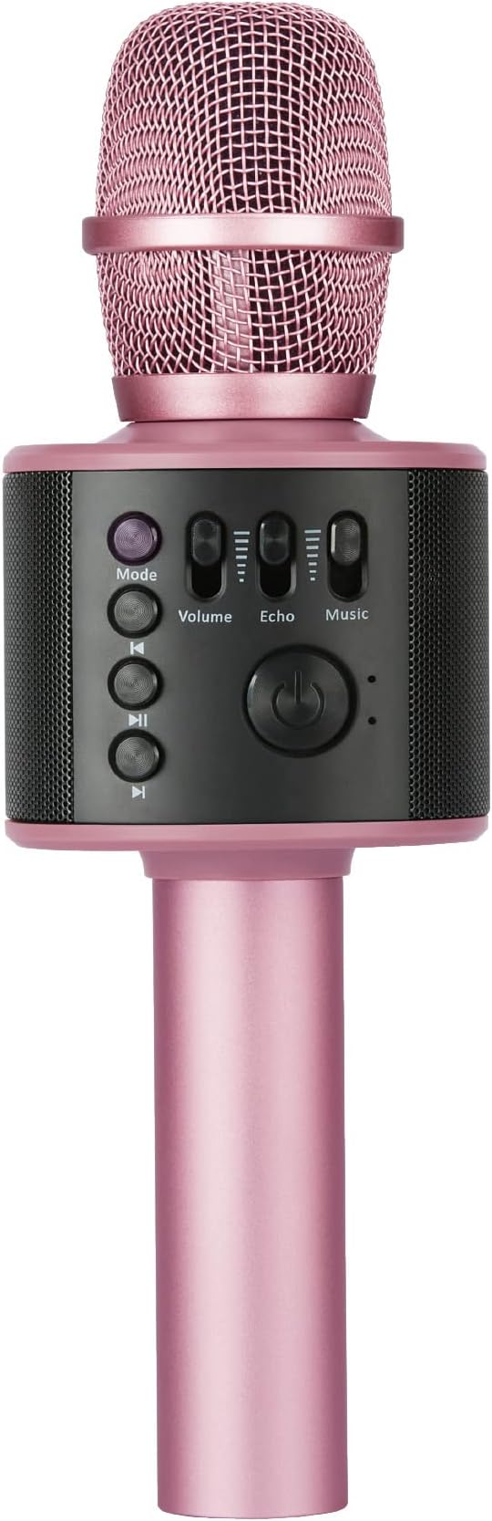Core Innovations Wireless Bluetooth Karaoke Microphone with Built-in Speakers + HD Recording, Portable Handheld Mic | Rose Gold