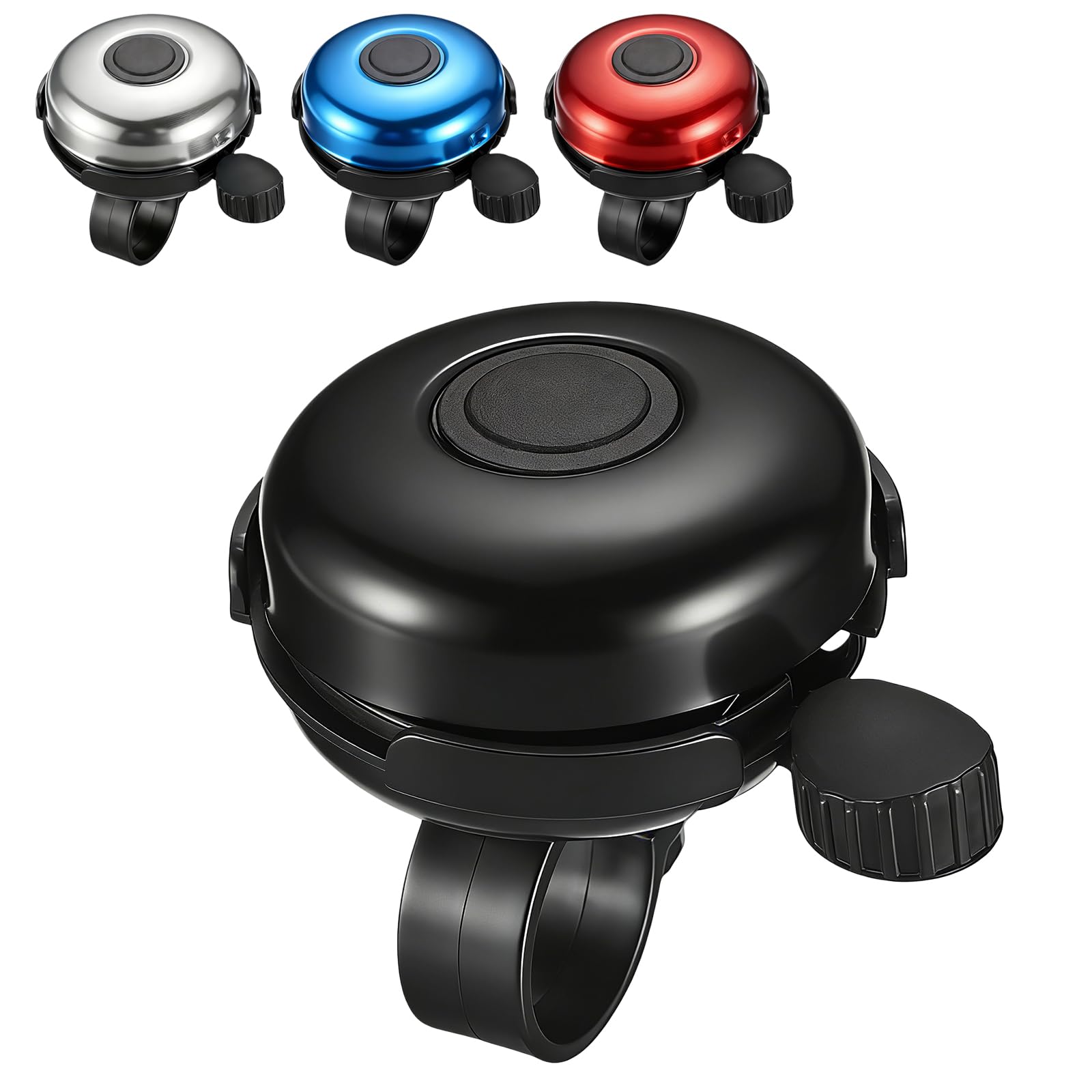 Aluminium Loud Crisp Clear Sound Mini Bell for 20-25mm Handlebar (Black)