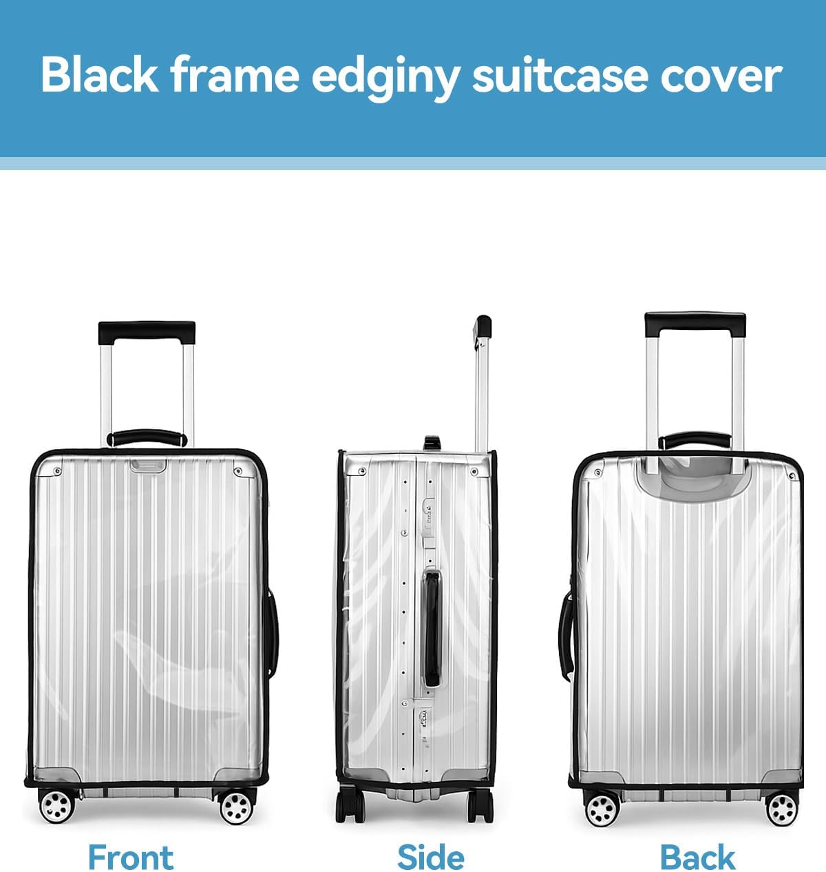 T Tersely Clear PVC Suitcase Cover Protectors 24 Inch Suitcase Baggage Covers - Waterproof Dustproof and Anti-Scratch Luggage Cover (24inch)