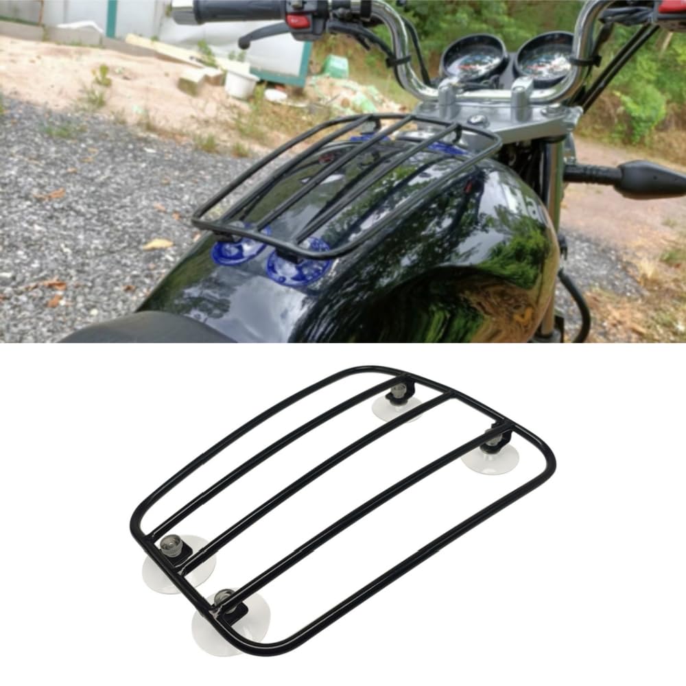 GYMARKMotorcycle Fuel Tank Luggage Rack with Powerful Suction Cup for H-Arley I-ndian H-onda Y-amaha S-uzuki K-awasaki Universal Suction Cup Luggage Rack (Black)
