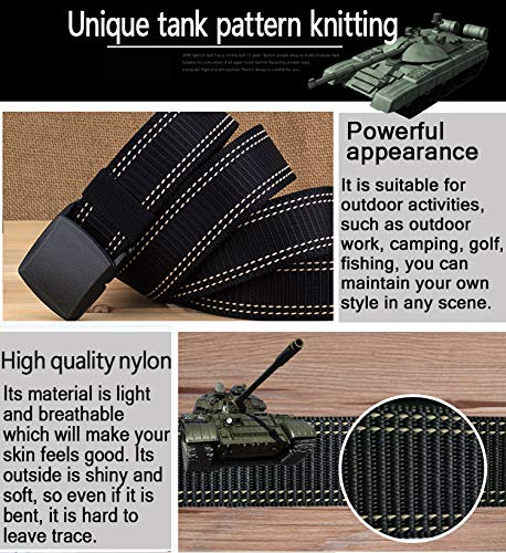 LionVII Mens Belts Web - Belt for Men with Plastic Buckle Breathable for Sport Casual- Adjustable Trim to Fit 28-45" Waist3