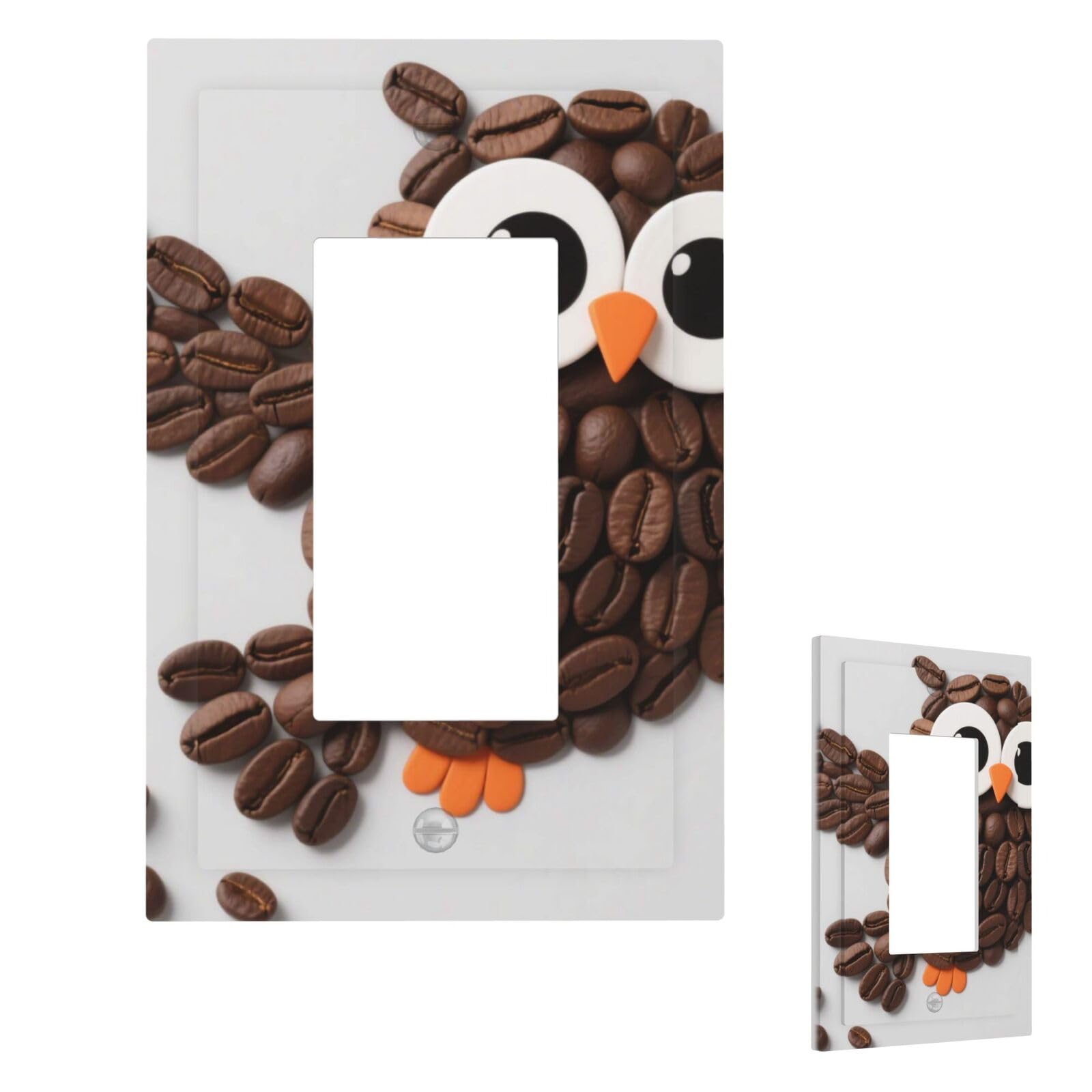 Fekiloot 1 Gang Cute Owls Wall Plate Cover Modern Decorative Light Switch Cover Unbreakable Receptacle Outlet Covers For Living Room Bedroom Home Decor