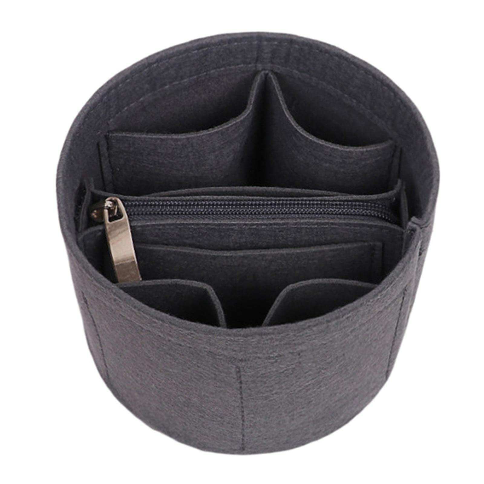 loom tree Storage Bag Liner Insert Bucket Type with Compartments Durable Material Felt Gray-picture-18