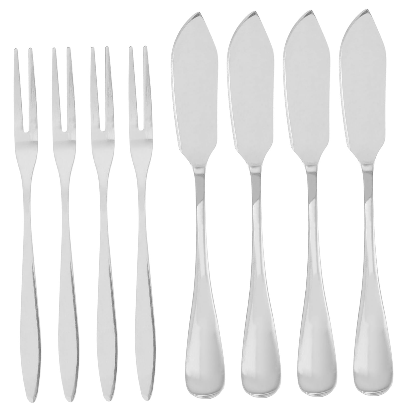 OFFSCH 8 Piece Set It Fruit Forks Butter Knives Stainless Steel Tableware for Appetizers Buffets Cocktails Salads