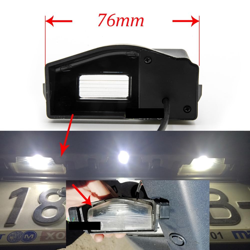 Caméra de Sécurité Voiture HD 1080P pour Mazda 2 DE 2007-2015, Caméra de Recul Étanche IP68 avec Vision Nocturne et Grand Angle, A120 CVBS 680 x 480