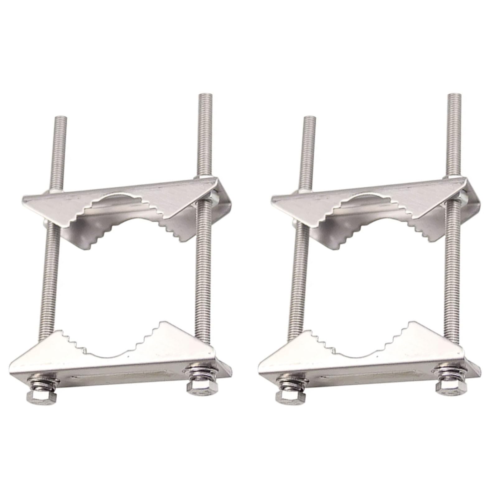 Esmen Uae One Color 304 Stainless Steel Surveillance Pipe Clamps, 2 Sets Camera Fixing Brackets With Double Tooth Ball Bearings For M6 Pipe Sizes Tube Fittings(M6*38-46 * 100Mm)