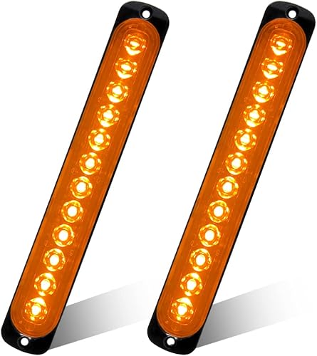 Miniatura 8 de 2 unids 12LED rojo y azul LED de cabeza de luz de emergencia luz de advertencia de peligro intermitente barra de luz estroboscópica de recuperación