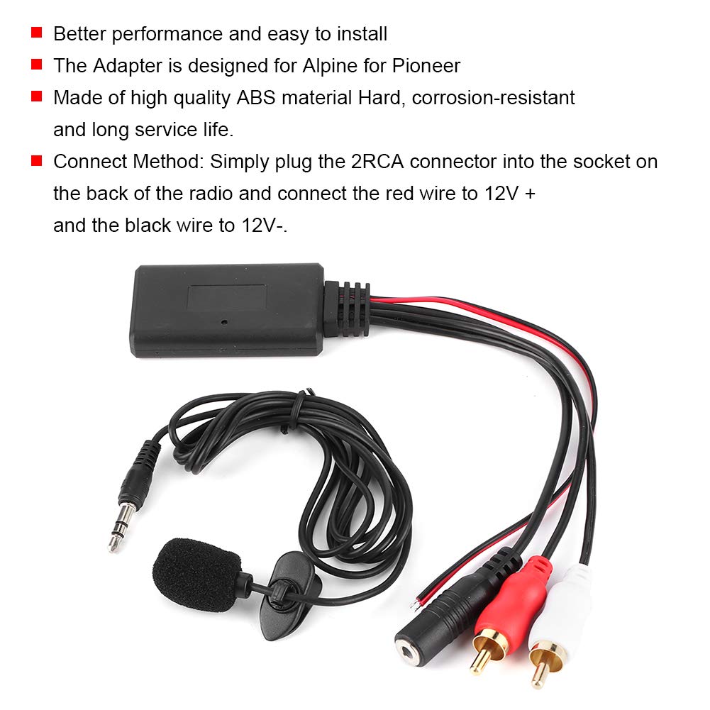 KIMISS 2 Adapter Audio Cable,Bluetooth AUX Module 2 Cable Adapter with Hands? Microphone for