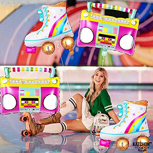 Big, Roller Skate Party Decorations - 22 Inch, Pack Of 4 | Roller Skate Balloon, Boombox Balloon | Roller Skating Party Supplies, 80S Party Decorations | 90S Party Decorations, Back To 80S Balloons #TOP1