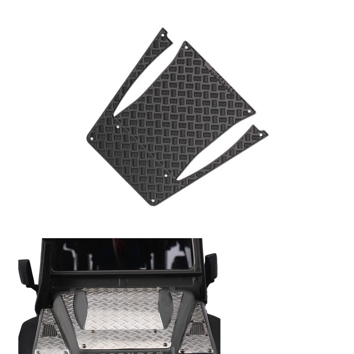 XBERSTAR RC Crawler Car Hood Metal Skid Plate for 1/18 TRX-4M (Black Plate)