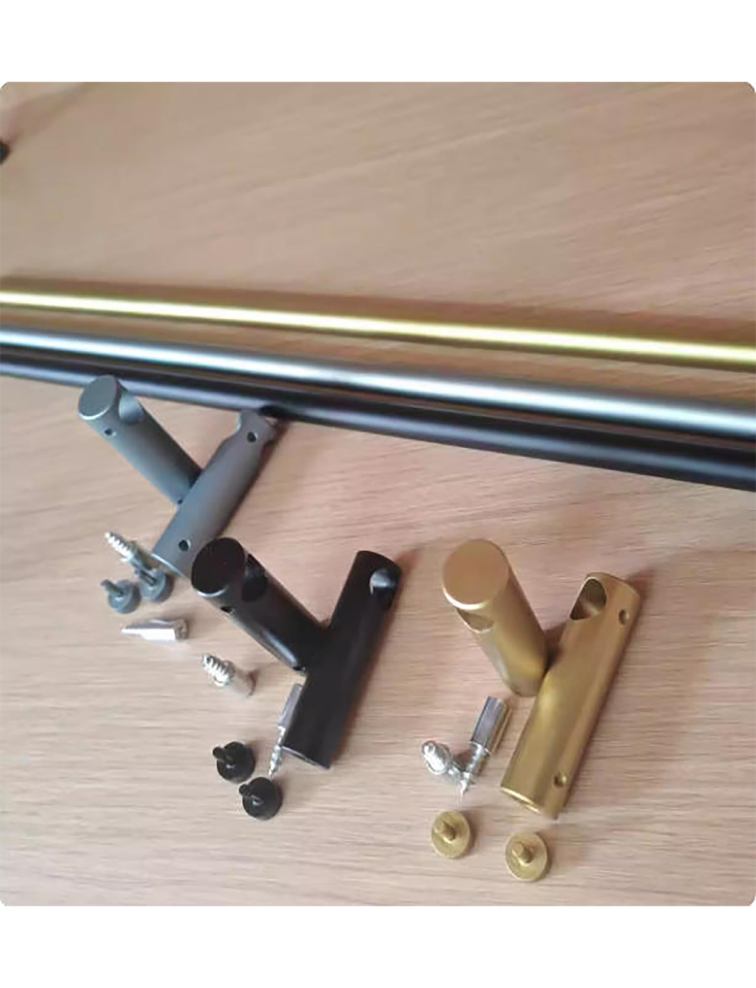 Dekoracyjny pręt ze stopu aluminium, 3 sztuki, drążek podtrzymujący półkę do szafek i stołów na wino, okrągła listwa rurowa, szyna ochronna do szafki