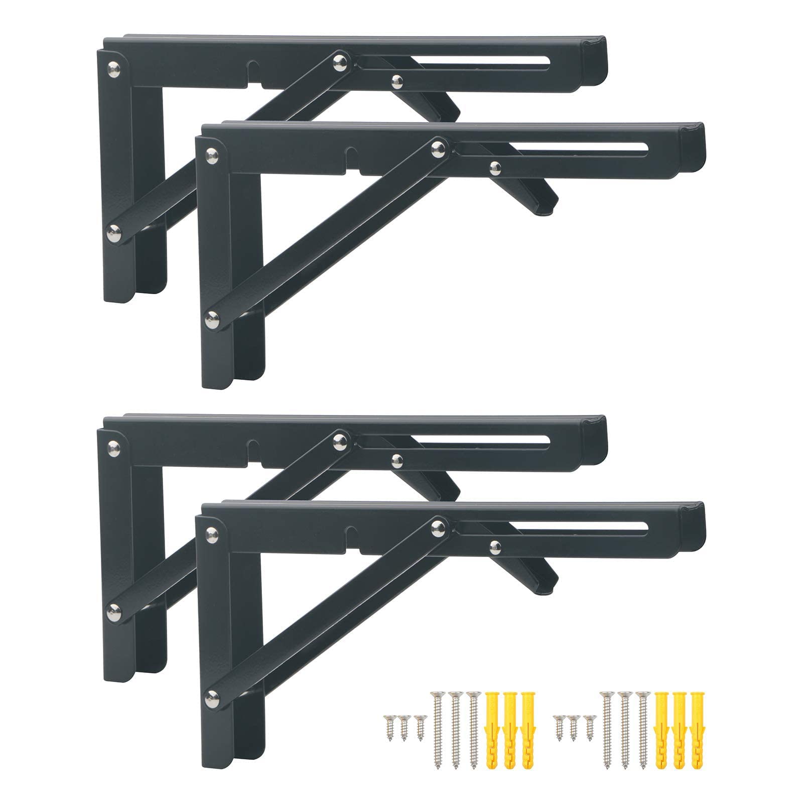 Buy Pxyelec Folding Shelf Bracket 10" Heavy Duty Stainless Steel Collapsible Bracket for Table