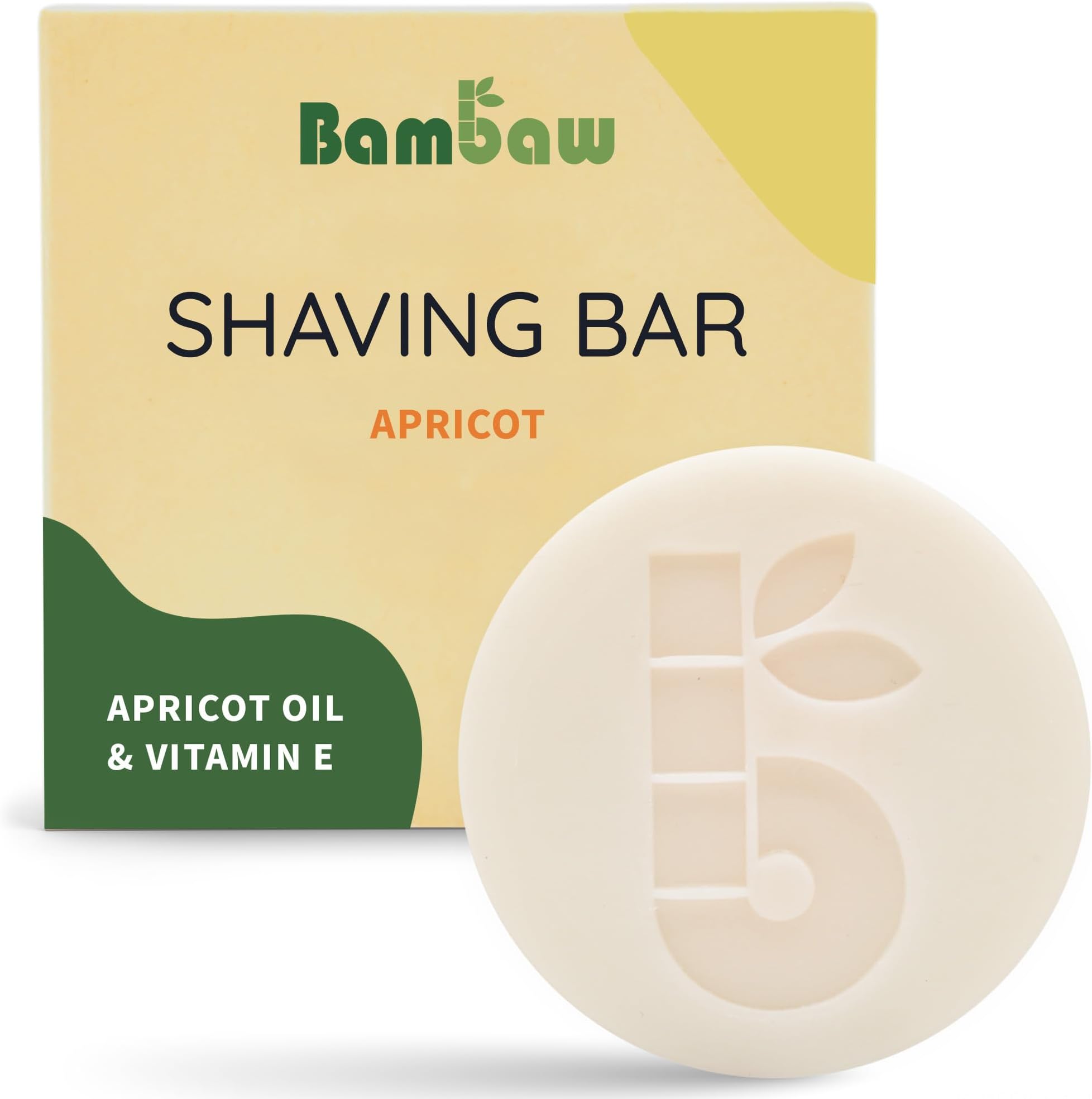 Shaving Soap for Women, 80 g, Shaving Soap with Apricot Oil & Vitamin E, Shaving Soap in One Piece for All Skin Types, Shaving Soap Women, Vegan Soap