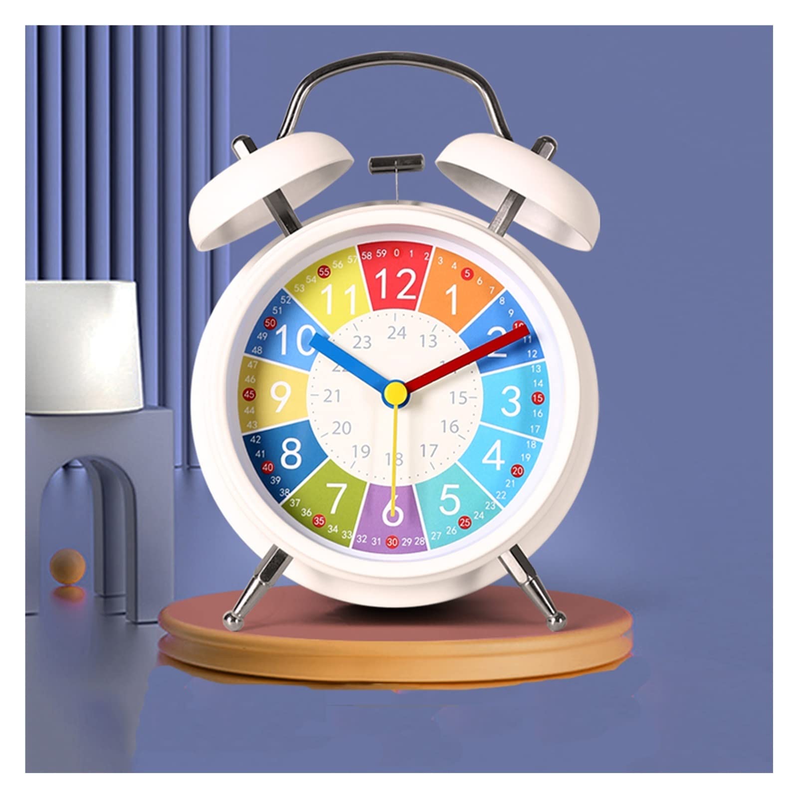 Despertador, Reloj de Escritorio Doble 4 Pulgadas con función educación temprana, for habitación Infantil o for Estudiantes