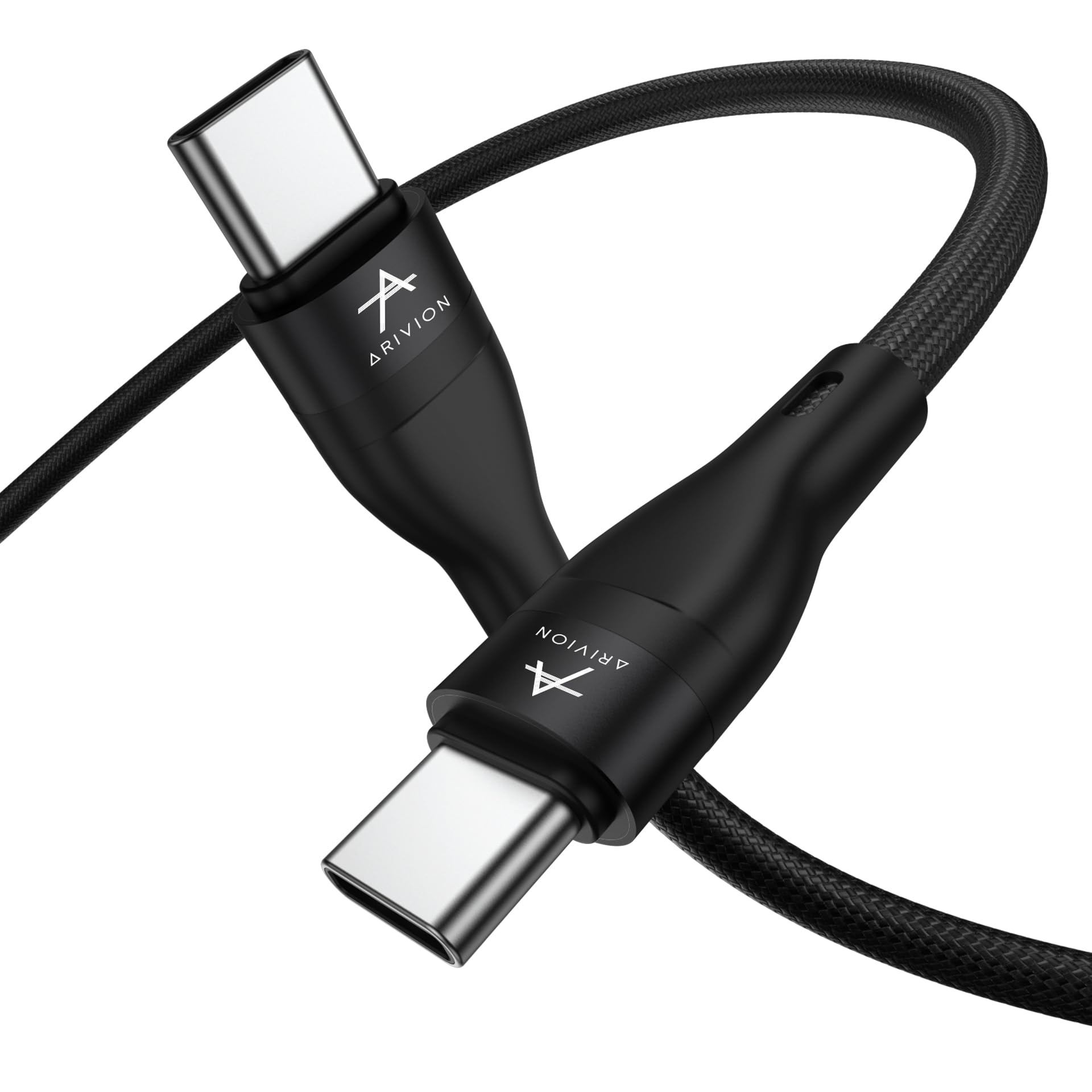 Type C to Type C 60W Fast Charging Data Cable, 480Mbps Sync, 1 Metre, Black