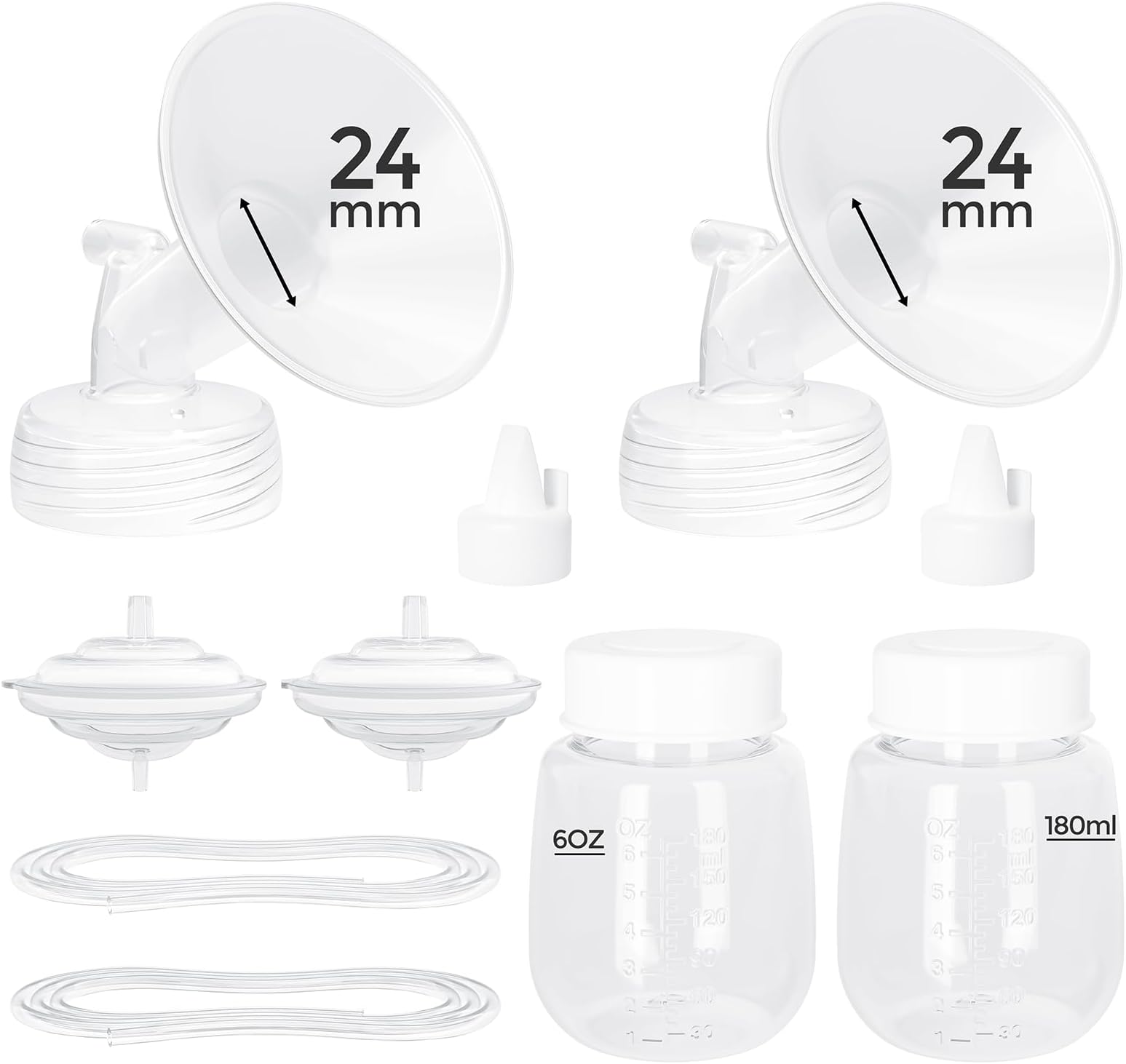 Pump Parts Compatible with Spectra S1/S2/9 Plus, Not Original Accessories, Full Set Replacements Include 24mm Flanges, Valves, Backflow Protectors (Duckbills Included), Tubings and Bottles