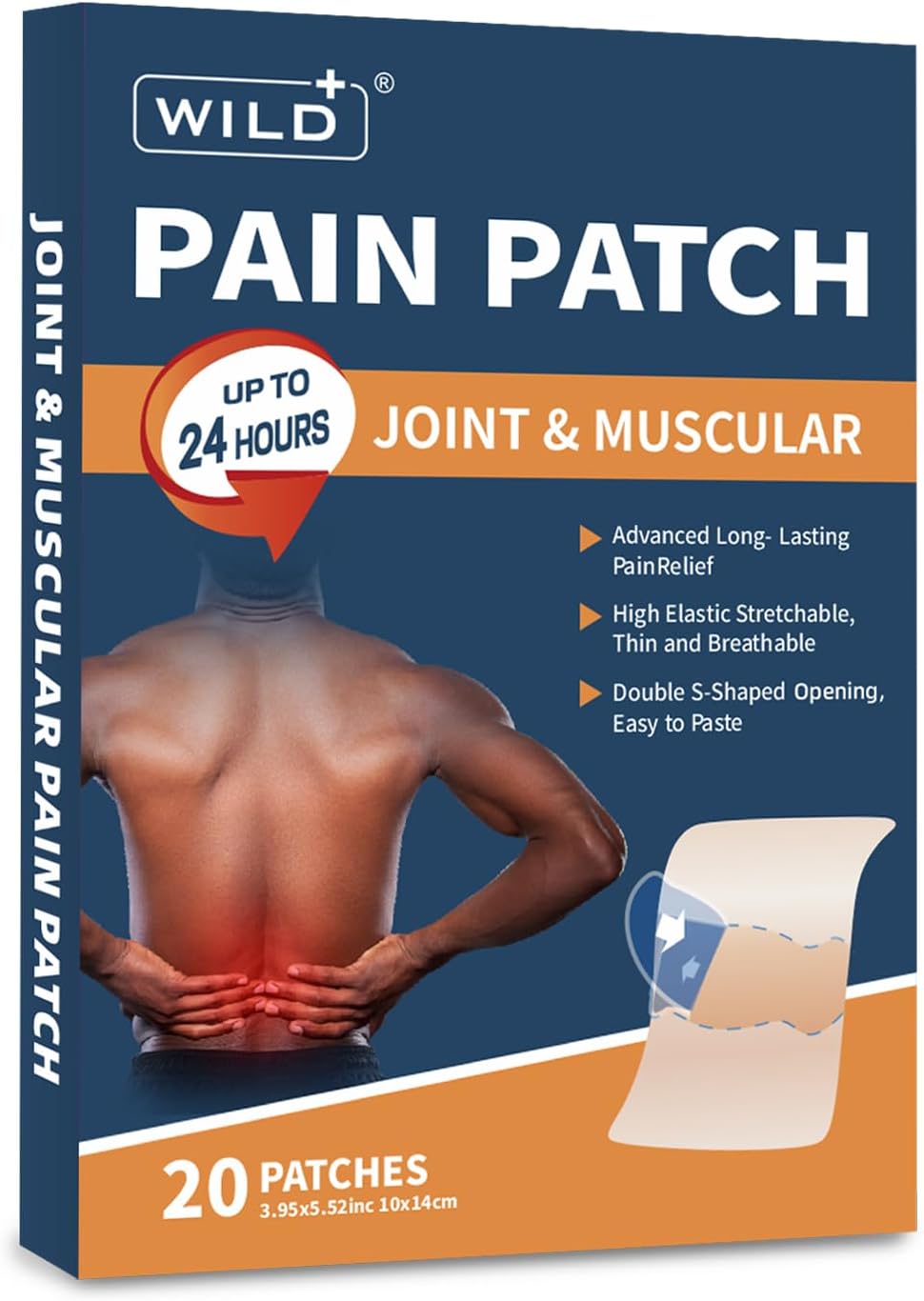 – WILD+ Heat Patches for Pain Relief, 20 Patches Heat Pads for Back Pain Relief Plaster, Adhesive Targeted Pain Relief up to 24h, High Elastic Stretchable Arthritis Back Shoulder Neck Knee Patches