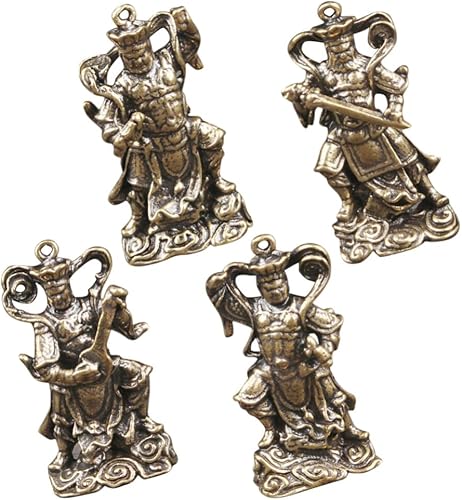 GANAZONO Juego de 4 estatuas de Buda de latón vintage, estatuas de latón para manualidades, decoración para el hogar, escultura de Buda de latón,