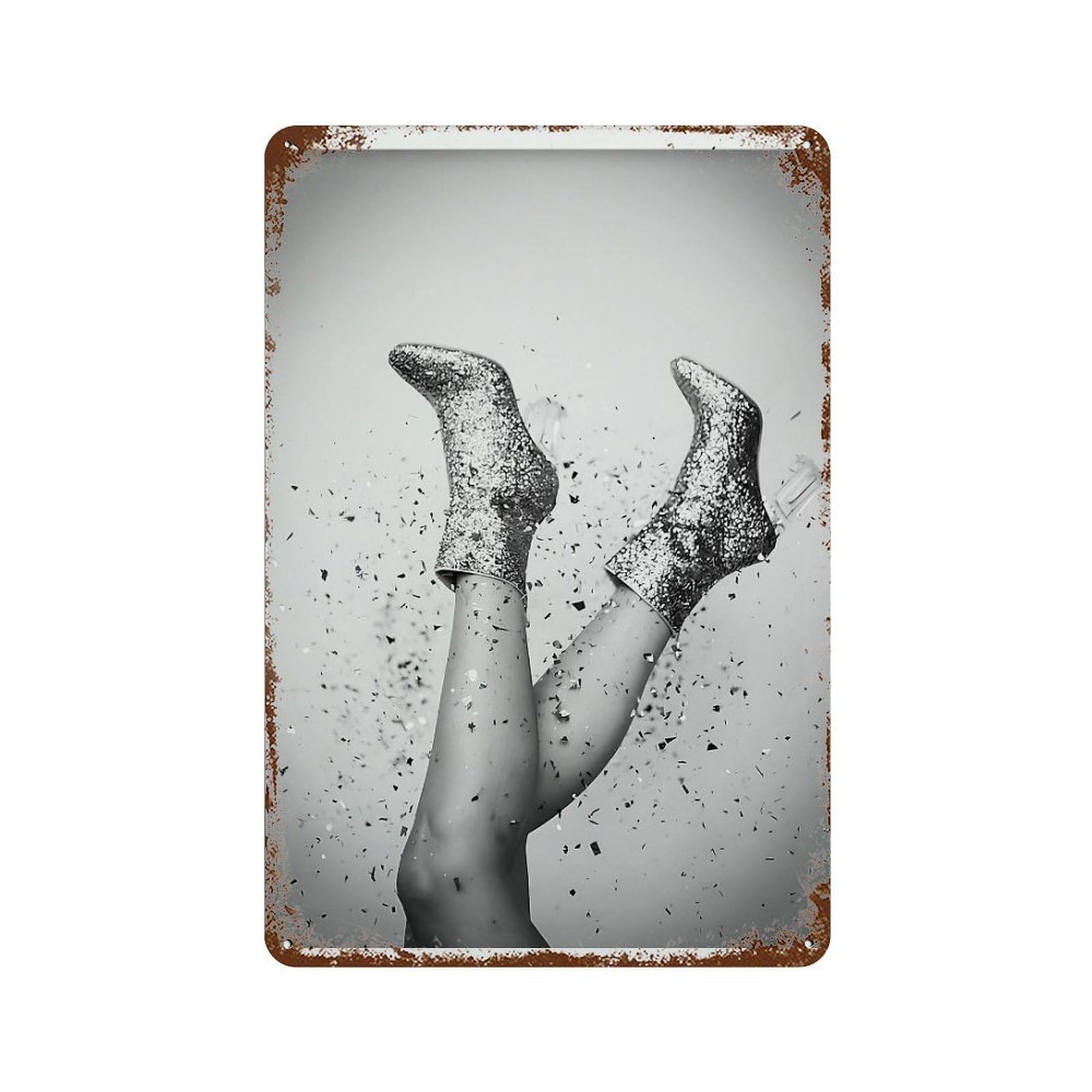 xiaoxiaoshen Cowgirl Boots Print Wall Decor Art Metal Tin Poster Modern Home Decor Art Home Bar Shop Decorations Vintage Sign 30x20cm