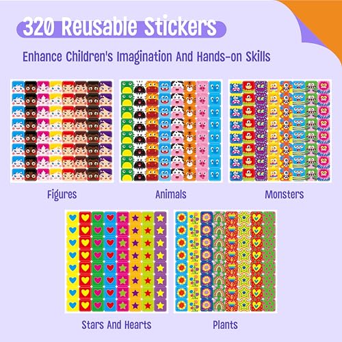 Image of 100 Math Linking Cubes, Math Cubes with 320 Reusable Stickers Manipulative Geometric Shapes Connecting and Counting Snap Blocks for Early Math & Construction, Educational Toy for Preschool, Homeschool