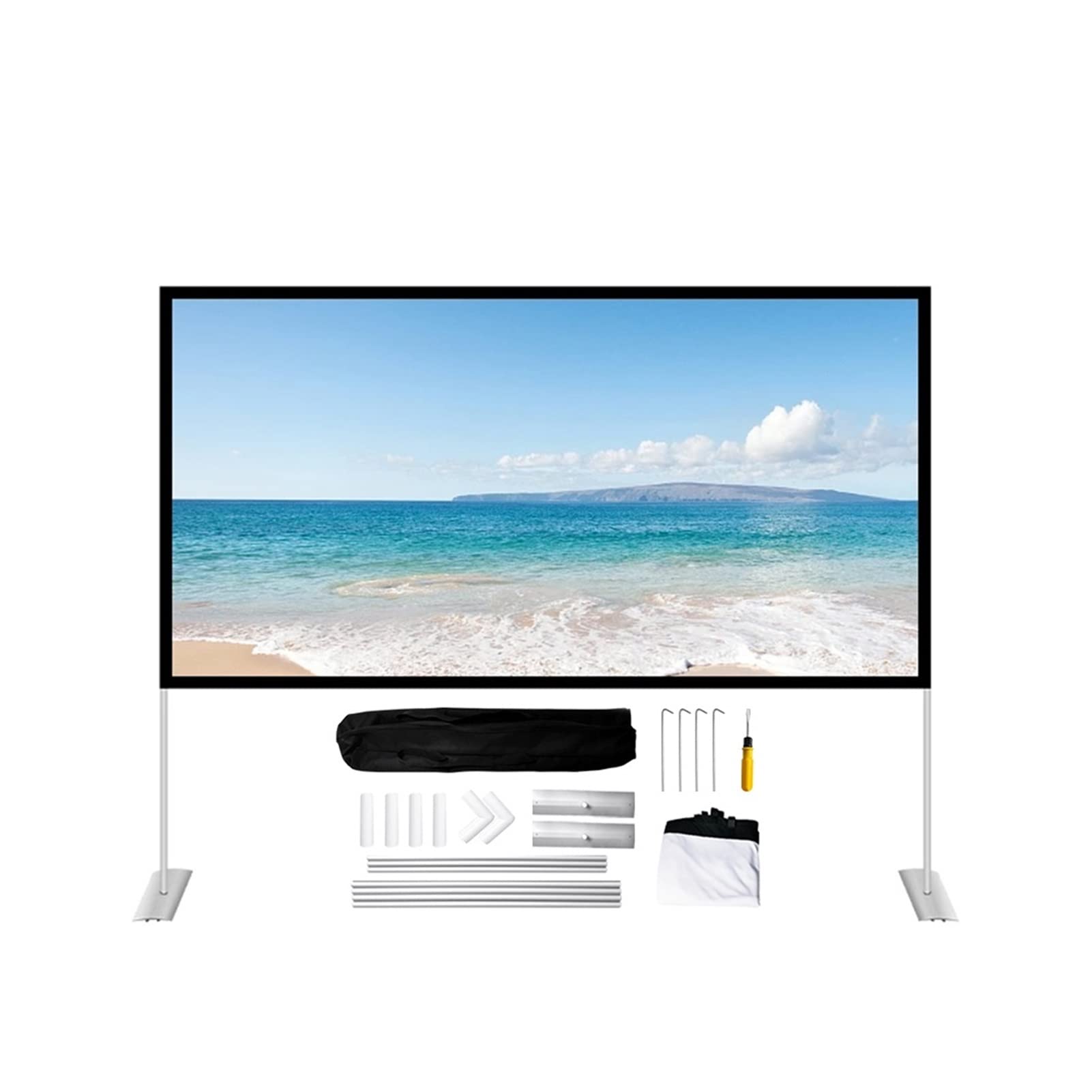 Myuyee 1 Projector Protective Outdoor Portable Foldable Screen 6:9 84 00 20 Inch Home Outdoor Ktv Office 3D Hd Projection Scree Gaming, Office ( 84 Inch)