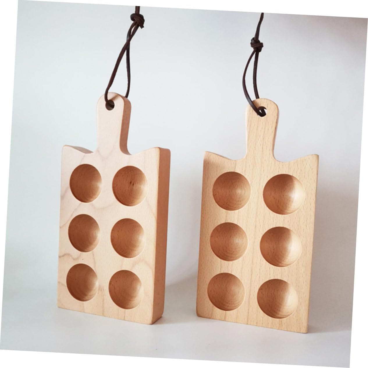 Healeved Wooden Egg Storage Box 6 Compartment Tray for Refrigerator Kitchen Countertop Organizer 8.66X4.33X1.06 Inches