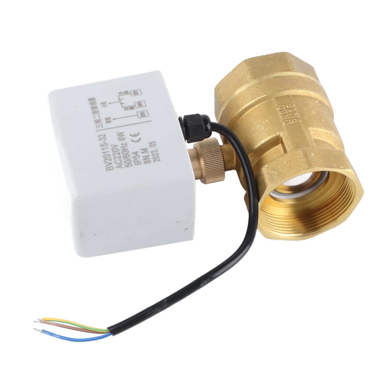 Valvola a Sfera Motorizzata 2 Pollici DN50 AC 220V，Valvola di Intercettazione Elettrica in Ottone Controllo 3 Fili Attuatore Automatico per Riscaldamento e HVAC