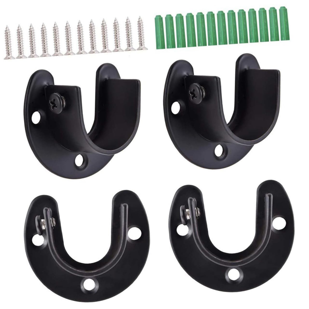 KOMBIUDA Sturdy Stainless Steel Shower Curtain Rod Pole Closet Rod Sockets Easy Hang