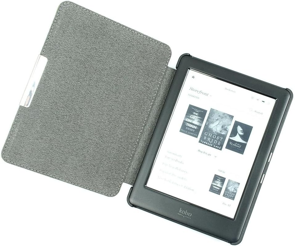 EReader Case Suitable for Kobo Glo HD 6inch Accessory Anti Falling Slim Magnetic PU Leather Case(Black)