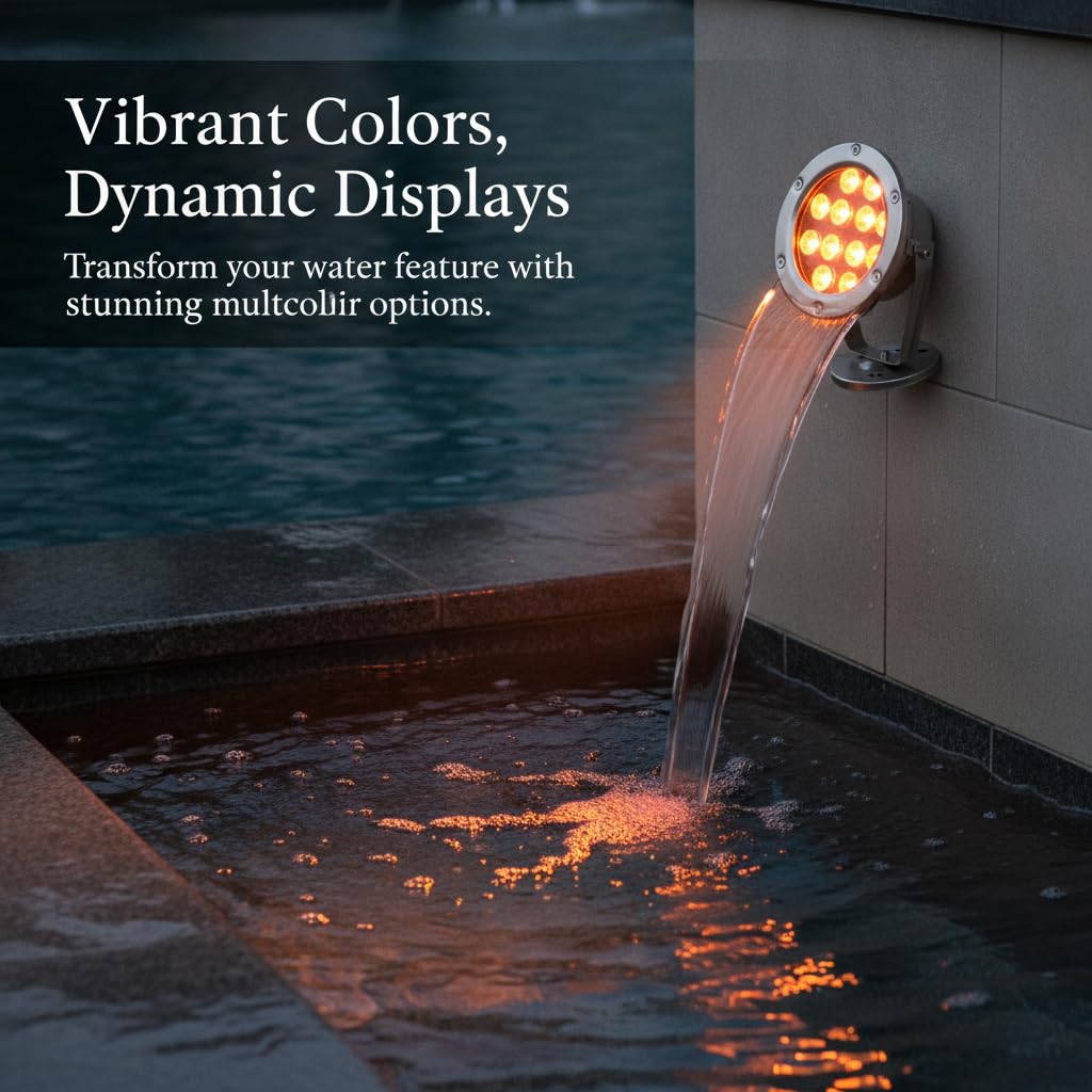 Faretto LED Subacqueo per Fontane, IP55, 6W 3 colori RGB