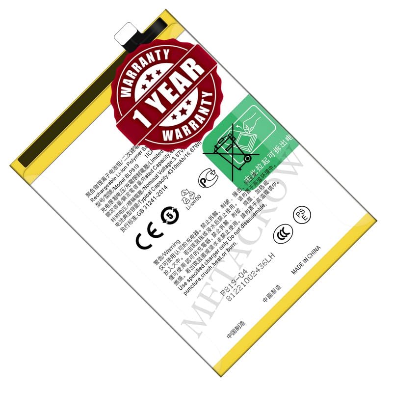 Image of Original BLP819 Battery Compatible for Oppo F19 Pro+ 5G (CPH2213) | Reno 5 4G (CPH2159) | Reno 6 4G (CPH2235) | Reno 6Z 5G (CPH2237) - (4310mAh) - 1 Year Warranty JK1