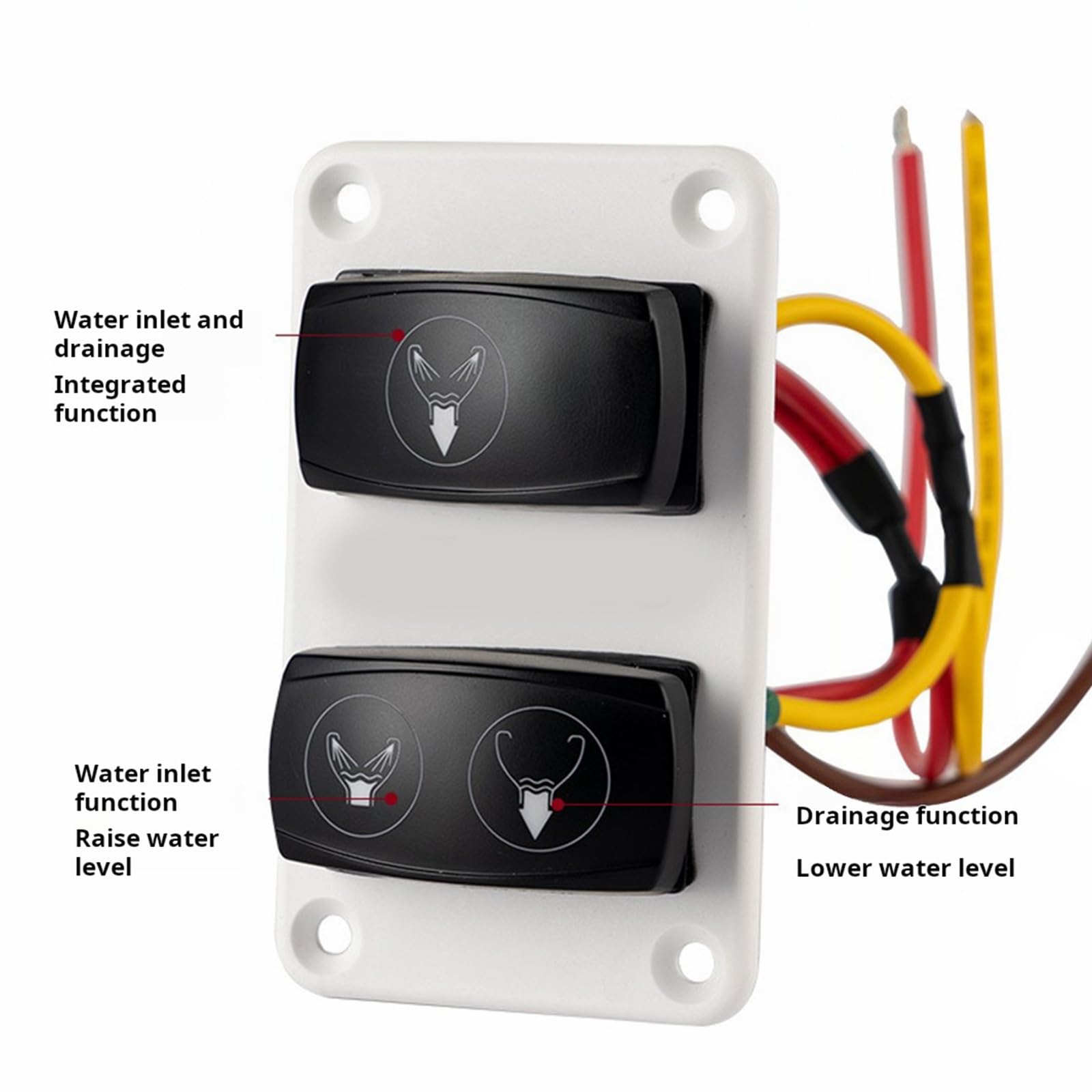 Marine WC-Schalter Panel ABS 3-Wege-Steuerung mit starker Konstruktion und einfach zu bedienenden Upgrades für Yachtboot, Boot, Toilettensteuerung, Wechsel