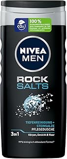 NIVEA MEN Rock Salts Shower Gel (250 ml), Shower Gel with Natural Rock Salts, Effective Shower Gel for a Cleaned, Refreshed Skin Feeling
