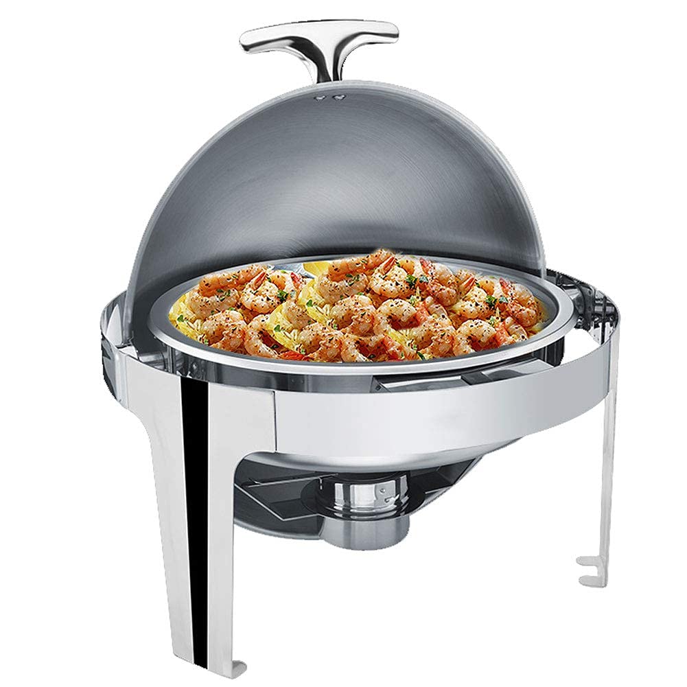 Scaldavivande per Feste, Buffet, Ristoranti di Hotel, Mantiene Il Cibo Caldo E Riscaldato, con Coperchio in Vetro Visibile E Maniglia Antiscottatura, Riscaldamento Ad al,B