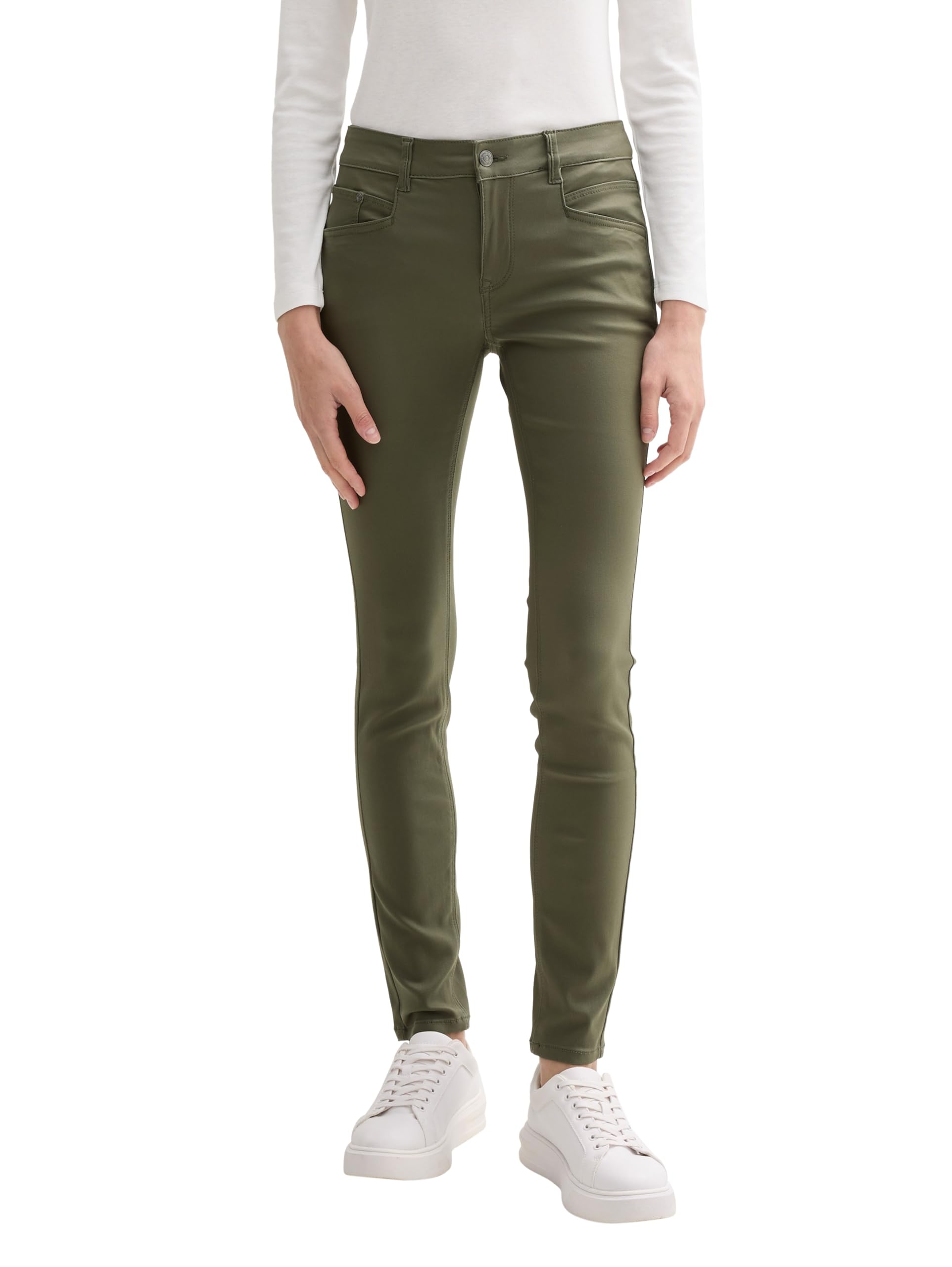 Tom Tailor Damen Coated Alexa Skinny Jeans in Leder-Optik 1043403