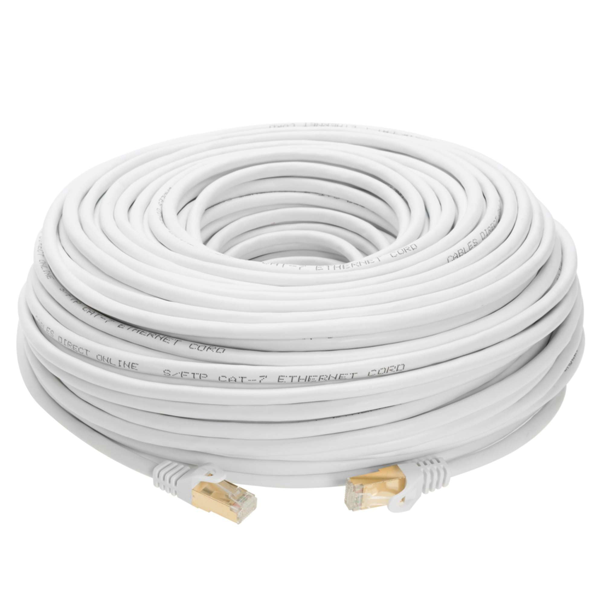 Cables Direct Online 100FT S/FTP Cat7 Copper Network Ethernet Patch Cable, Internet Wire, Compatible with PC, Laptop, Modem, Router, TVs, Printer Cord