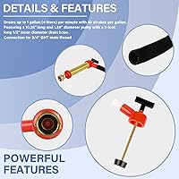 Vista 3 de 34060-0130 Bomba manual de drenaje de aceite de motor marino, extractor de aceite de latón para cambio de aceite, 10.25 pulgadas de largo, 1.25