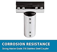 Vista 3 de Conectores rectos de 2 vías, 2 conectores de tubo de acero inoxidable fundido 316, conector de pezones resistentes, pieza de repuesto para proyectos