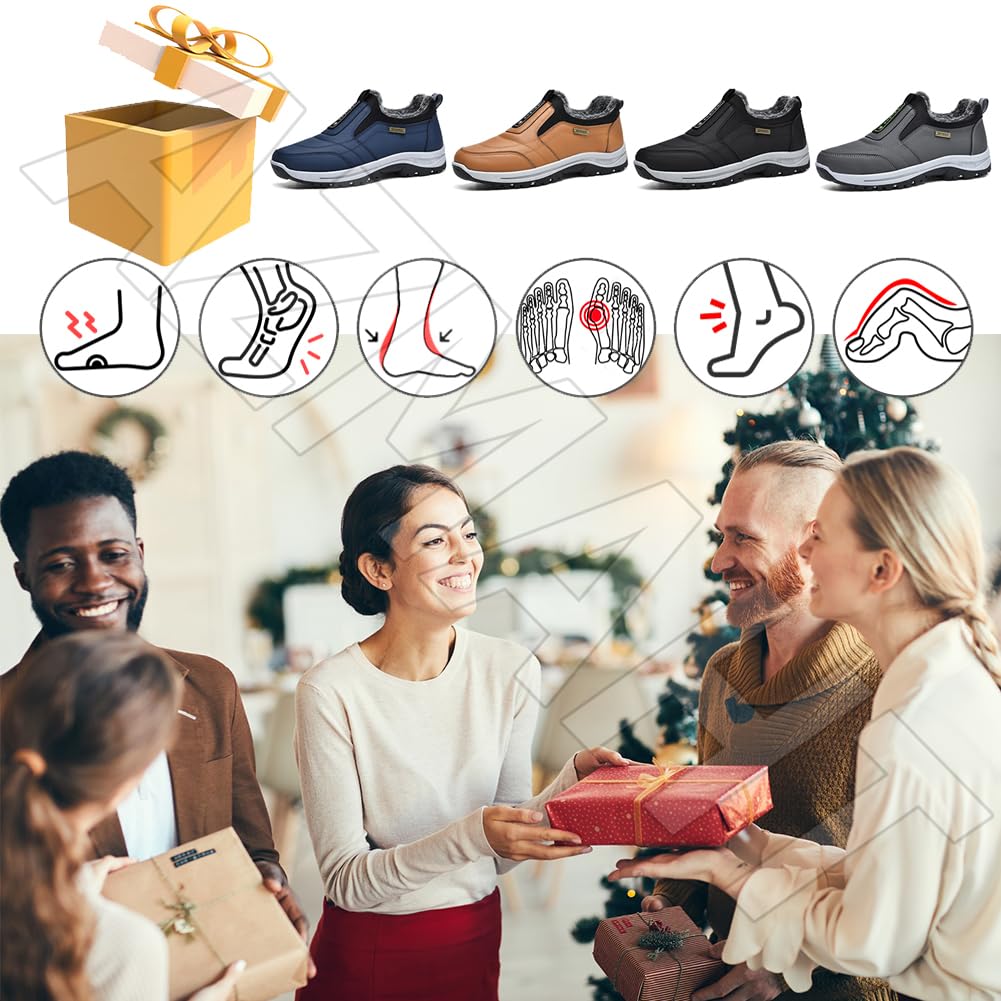 Mocassini Invernali Caldo Peluche Scarpe Basculanti Senza Lacci Sneakers Comode Dimagranti Camminata Scarpe Slip On per Fitness Passeggiata,Marrone,44/270mm