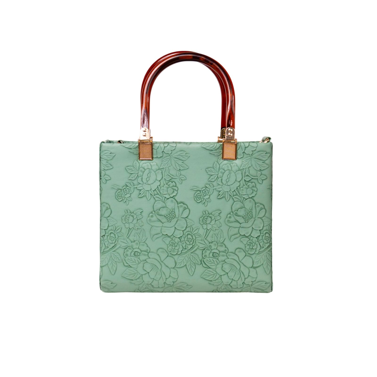 Angel Kiss Elegant Floral Embossed Handbag for Women - Faux Leather Tote Bag with Stylish Wooden Finish Handles - Fashionable Designer Purse for Work, Shopping, and Casual Outings (Green) (B0DCV2FQ14) Amazon Price History, Amazon Price Tracker