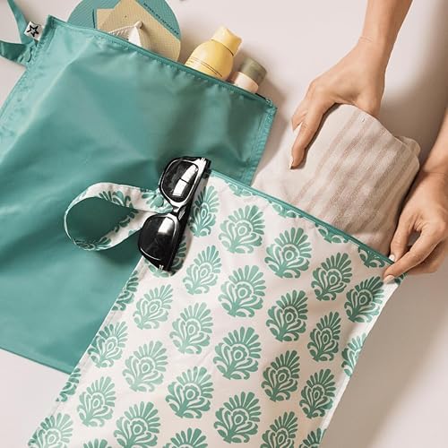 Miniatura 8 de Tiny Twinkle Mess-proof Wet Bags 2 Pack Waterproof and Washable Bag for Travel storage, Stroller, Daycare, Baby Diapers, Yoga, Beach, Pool, Wet